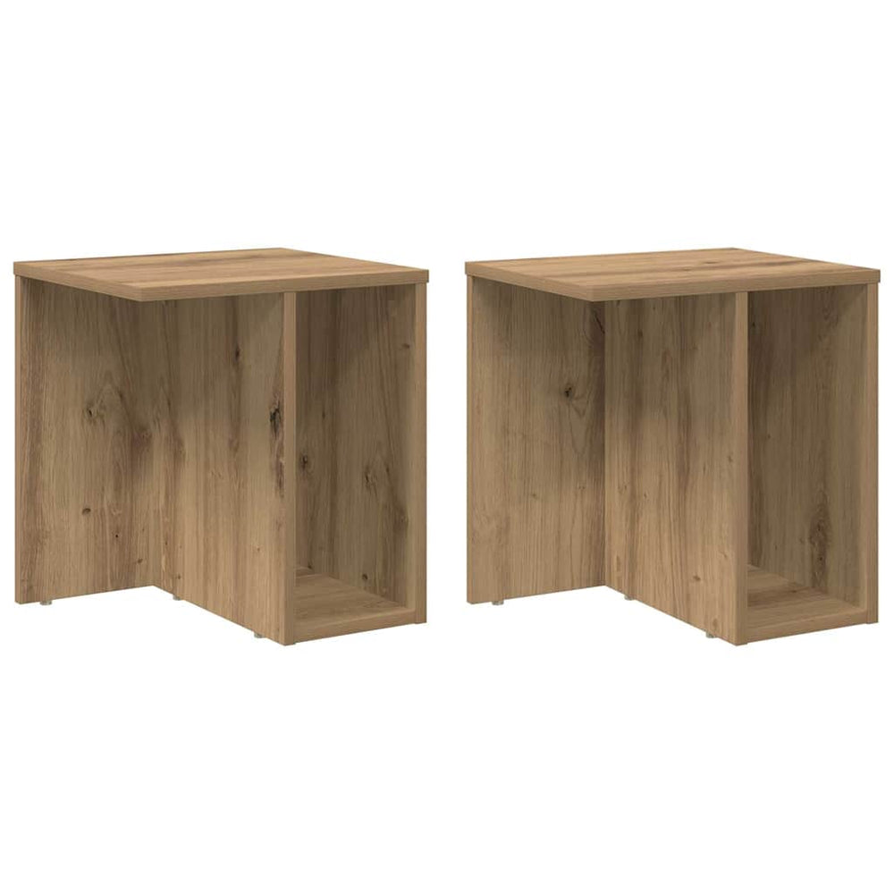 vidaXL Side Table 2 pcs Artisan Oak 37 x 32 x 40 cm Engineered Wood