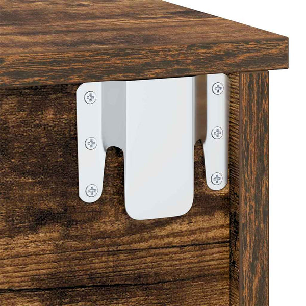 vidaXL Bedside Cabinet 2 pcs Smoked Oak 40 x 31 x 15 cm