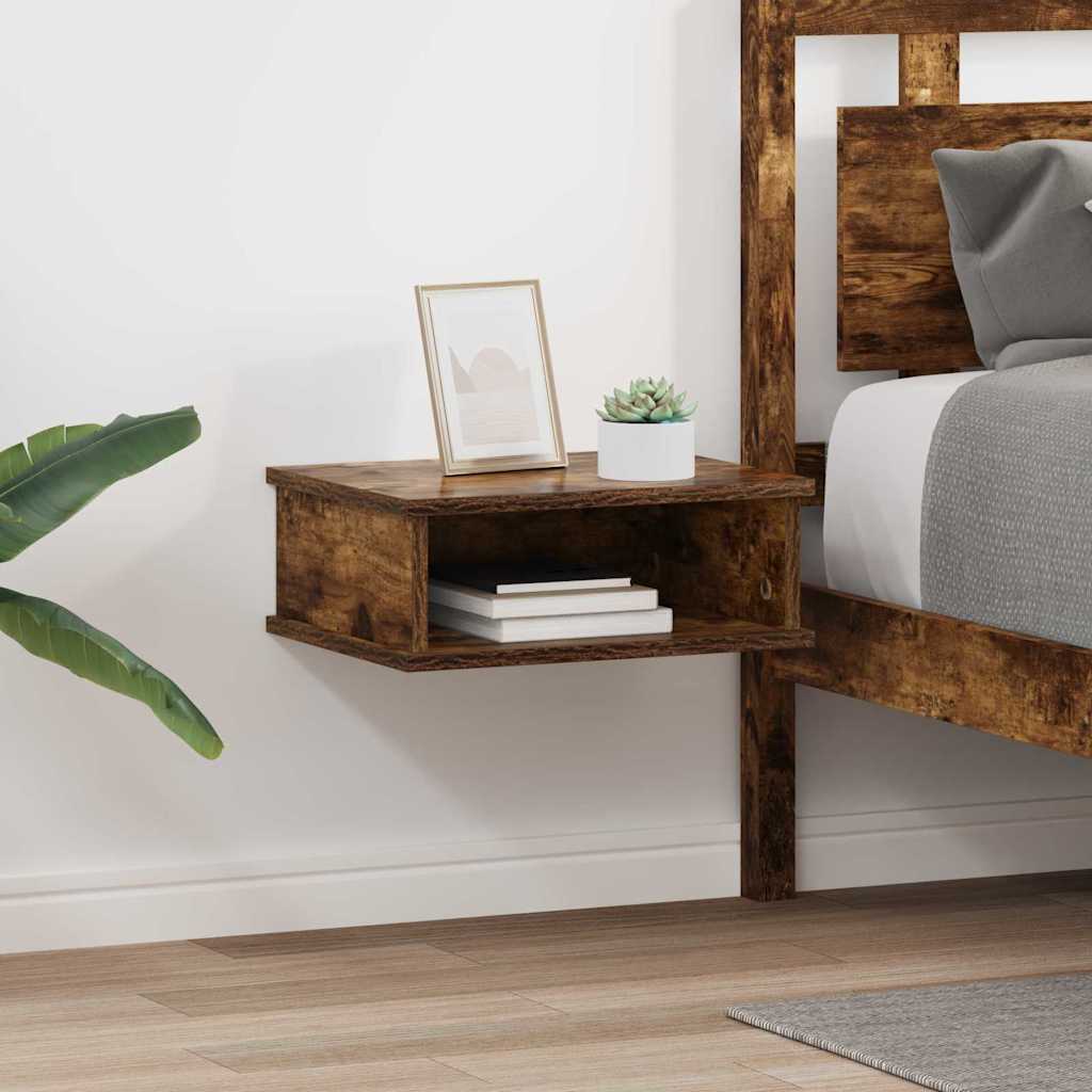 vidaXL Bedside Cabinet 2 pcs Smoked Oak 40 x 31 x 15 cm