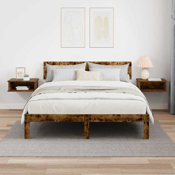 vidaXL Bedside Cabinet 2 pcs Smoked Oak 40 x 31 x 15 cm