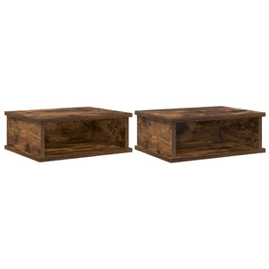 vidaXL Bedside Cabinet 2 pcs Smoked Oak 40 x 31 x 15 cm