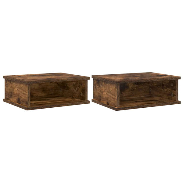 vidaXL Bedside Cabinet 2 pcs Smoked Oak 40 x 31 x 15 cm