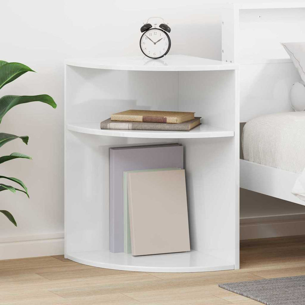 vidaXL Side Table High Gloss White 39.7 x 39.7 x 60 cm Engineered Wood
