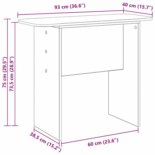 vidaXL Console Table Black 93 x 40 x 75 cm Engineered Wood