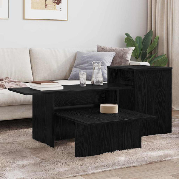 vidaXL Console Table Black Oak Look 91.5 x 35 x 38.5 cm