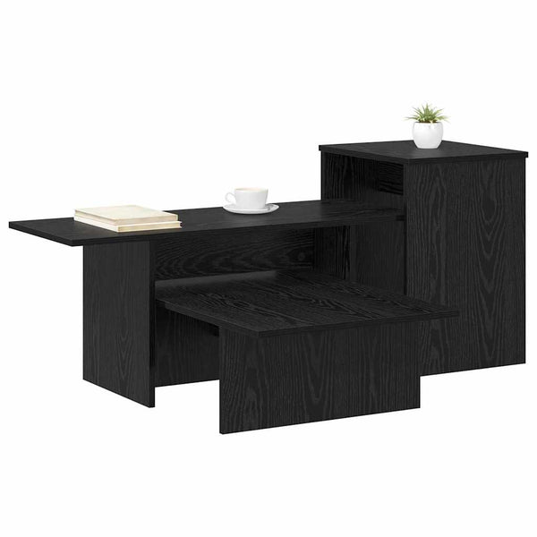 vidaXL Console Table Black Oak Look 91.5 x 35 x 38.5 cm