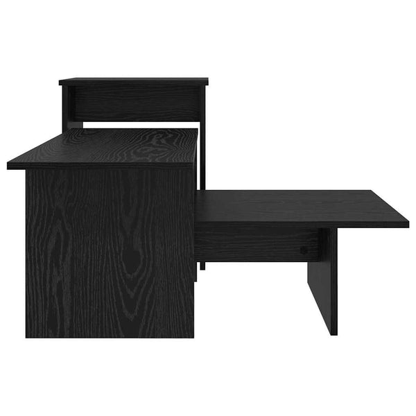 vidaXL Console Table Black Oak Look 91.5 x 35 x 38.5 cm