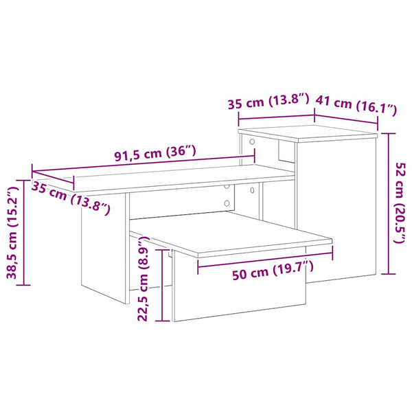 vidaXL Console Table Sonoma Oak 91.5 x 35 x 38.5 cm Engineered Wood