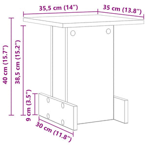 vidaXL Side Table Black Oak-Look 35.5 x 35 x 40 cm