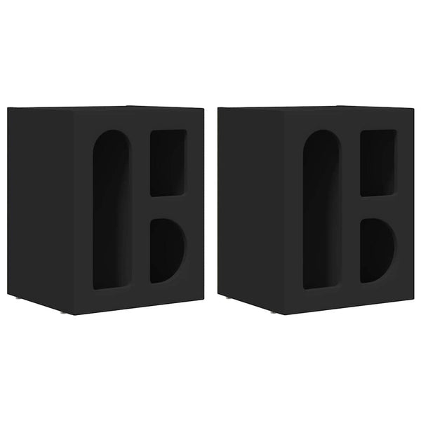 vidaXL Nightstands 2 pcs Black 40 x 35 x 50 cm Engineered Wood
