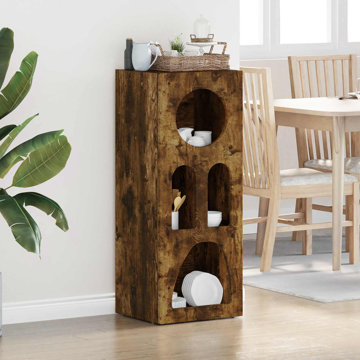 vidaXL Sideboard Smoked Oak 40 x 35 x 100.5 cm Engineered Wood
