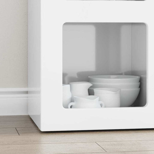 vidaXL Sideboard High Gloss White 59 x 35 x 80.5 cm Engineered Wood