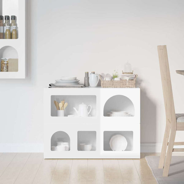 vidaXL Sideboard High Gloss White 80.5 x 35 x 59 cm Engineered Wood