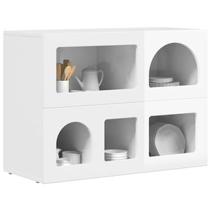 vidaXL Sideboard High Gloss White 80.5 x 35 x 59 cm Engineered Wood