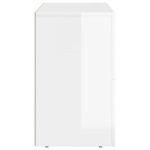 vidaXL Sideboard High Gloss White 80.5 x 35 x 59 cm Engineered Wood