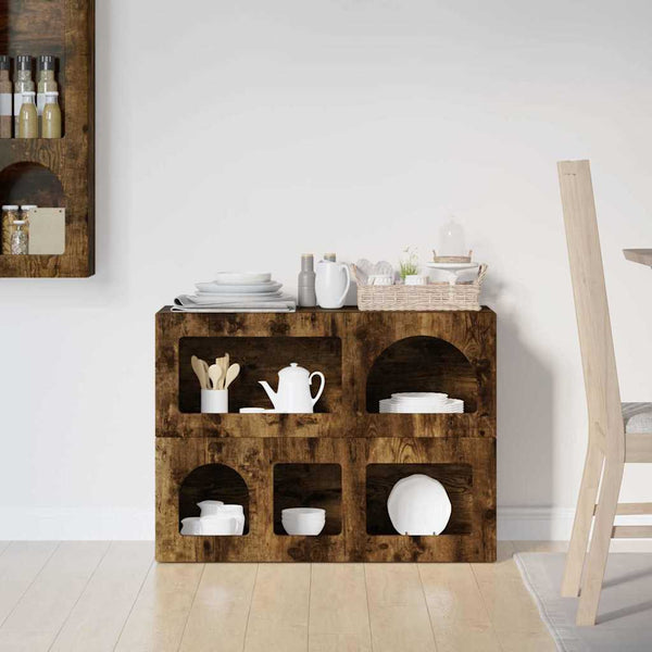 vidaXL Sideboard Smoked Oak 80.5 x 35 x 59 cm Engineered Wood