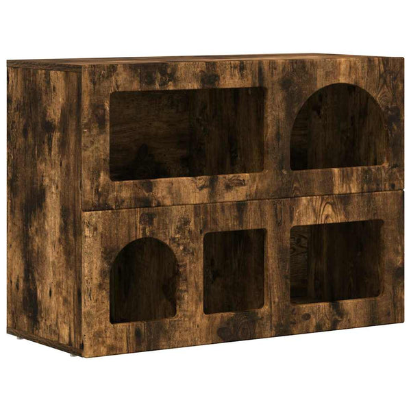 vidaXL Sideboard Smoked Oak 80.5 x 35 x 59 cm Engineered Wood