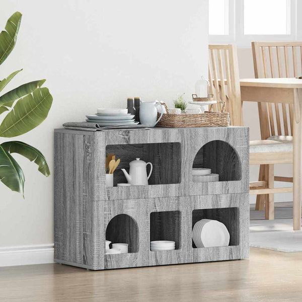vidaXL Sideboard Grey Sonoma 80.5x35x59 cm Engineered Wood