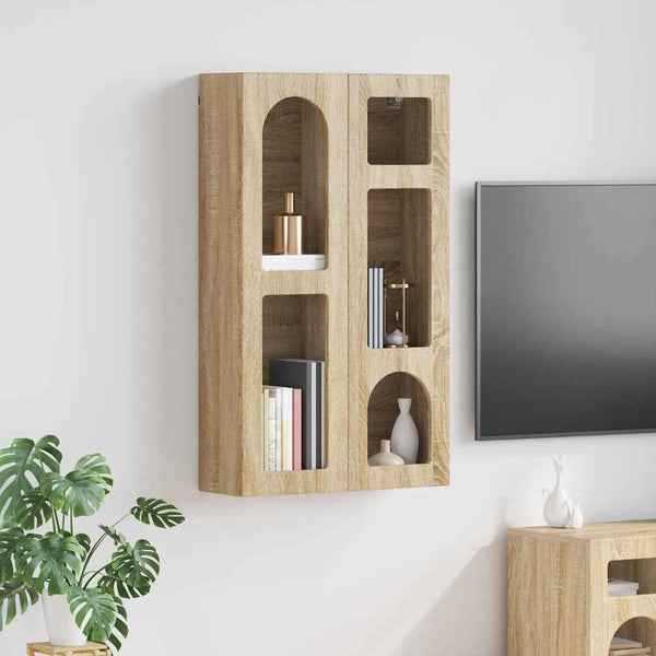 vidaXL Wall Cabinet Sonoma Oak 59 x 20 x 100 cm Engineered Wood