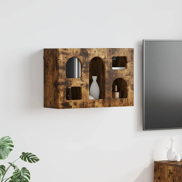 vidaXL Wall Cabinet Smoked Oak 60 x 20 x 40 cm Engineered Wood