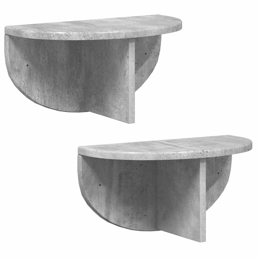 vidaXL Wall Shelf 2 pcs Concrete Gray 38 x 19 x 19 cm Engineered Wood