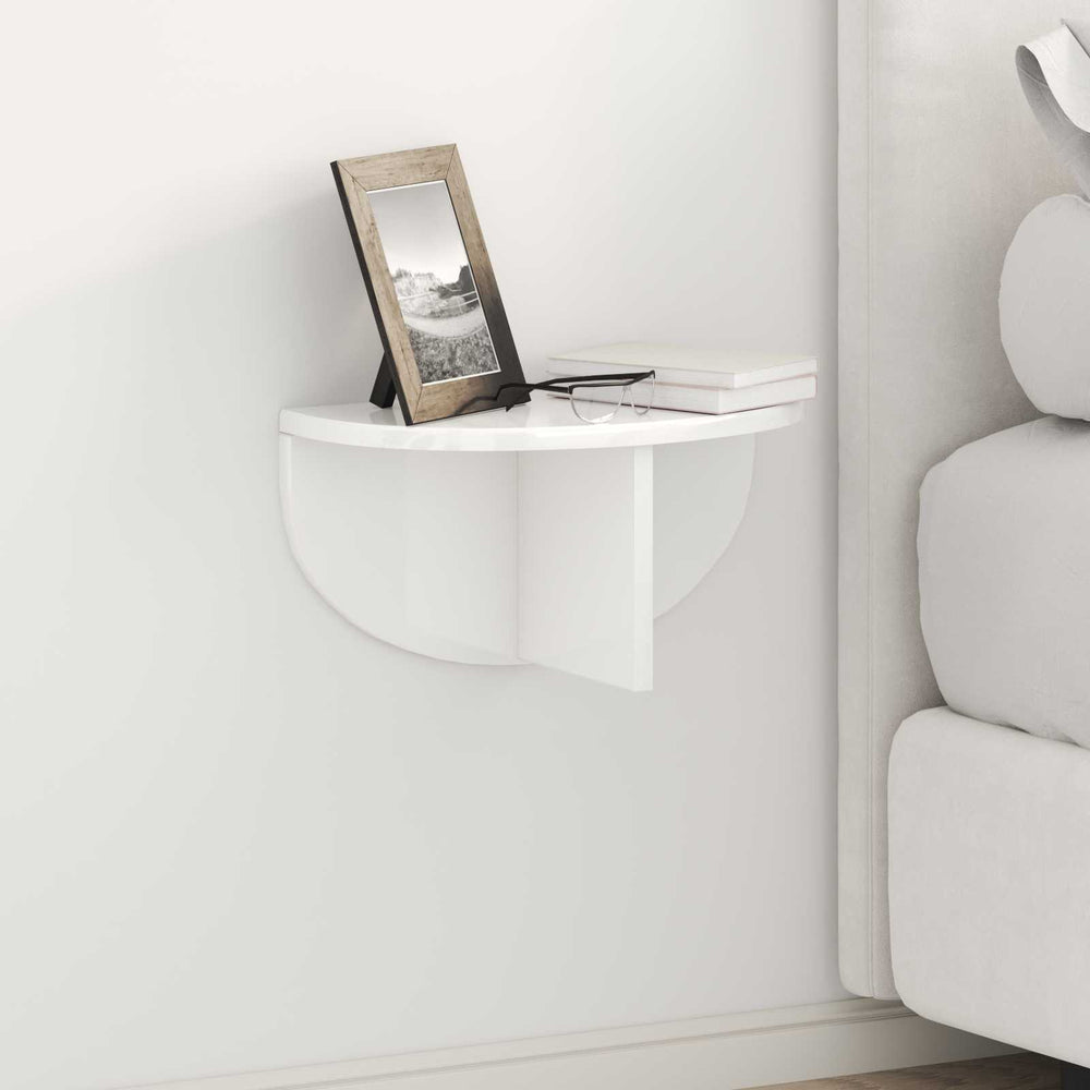 vidaXL Wall Shelf 2 pcs High Gloss White 38 x 19 x 19 cm Engineered Wood