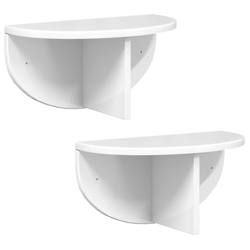 vidaXL Wall Shelf 2 pcs High Gloss White 38 x 19 x 19 cm Engineered Wood