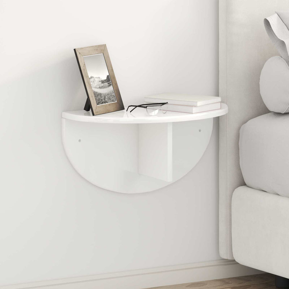 vidaXL Wall Shelf 2 pcs High Gloss White 48 x 24 x 24 cm Engineered Wood