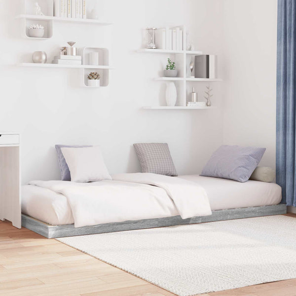 vidaXL Floor Bed Frame Sonoma 75 x 190 cm Engineered Wood
