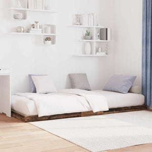 vidaXL Reclaimed Wood Floor Bed Frame 75 x 190 cm Engineered Wood