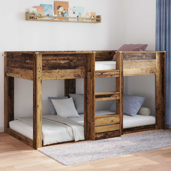 vidaXL Reclaimed Wood Floor Bed Frame 75 x 190 cm Engineered Wood