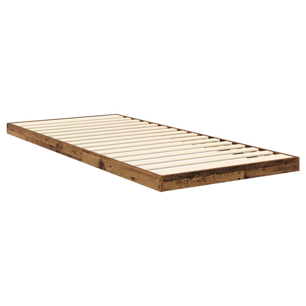 vidaXL Reclaimed Wood Floor Bed Frame 75 x 190 cm Engineered Wood