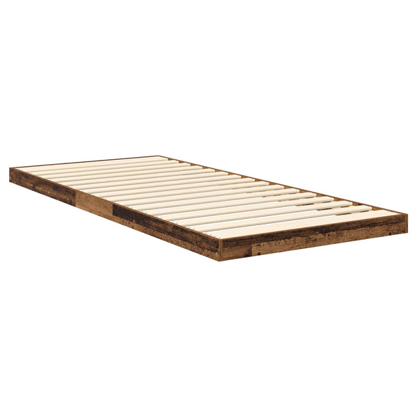 vidaXL Reclaimed Wood Floor Bed Frame 75 x 190 cm Engineered Wood
