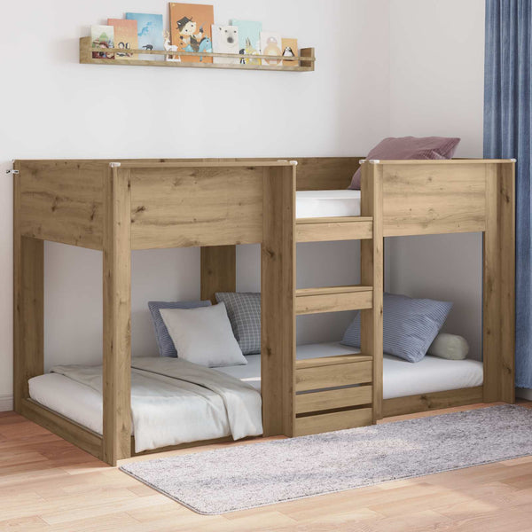 vidaXL Floor Bed Frame Artisan Oak 75 x 190 cm Engineered Wood