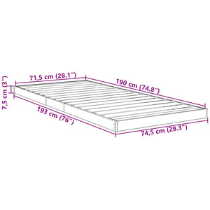 vidaXL Floor Bed Frame Artisan Oak 75 x 190 cm Engineered Wood