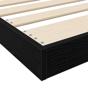 vidaXL Floor Bed Frame Black Oak-Look 90 x 190 cm Engineered Wood
