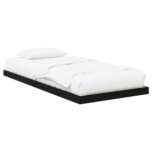 vidaXL Floor Bed Frame Black Oak-Look 90 x 190 cm Engineered Wood