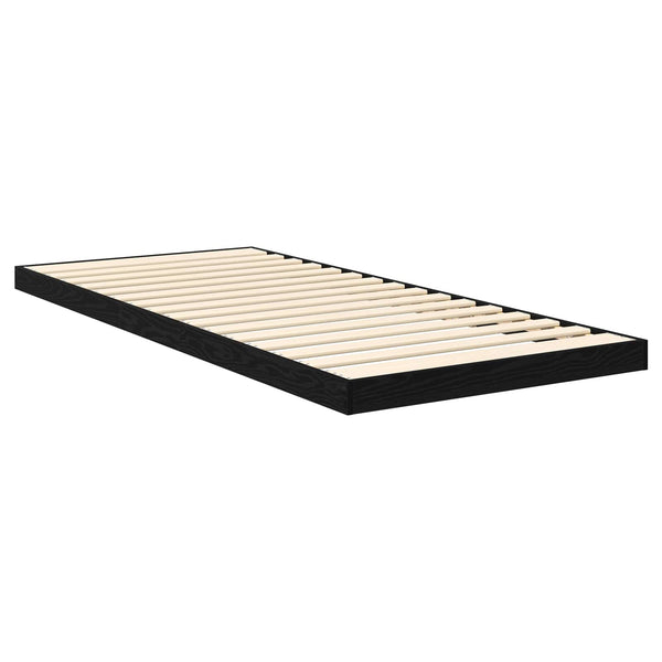 vidaXL Floor Bed Frame Black Oak-Look 90 x 190 cm Engineered Wood