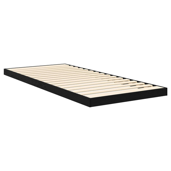 vidaXL Floor Bed Frame Black Oak-Look 90 x 190 cm Engineered Wood