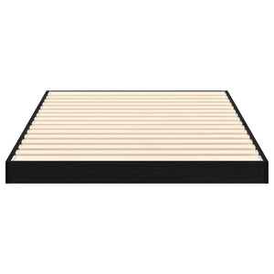 vidaXL Floor Bed Frame Black Oak-Look 90 x 190 cm Engineered Wood