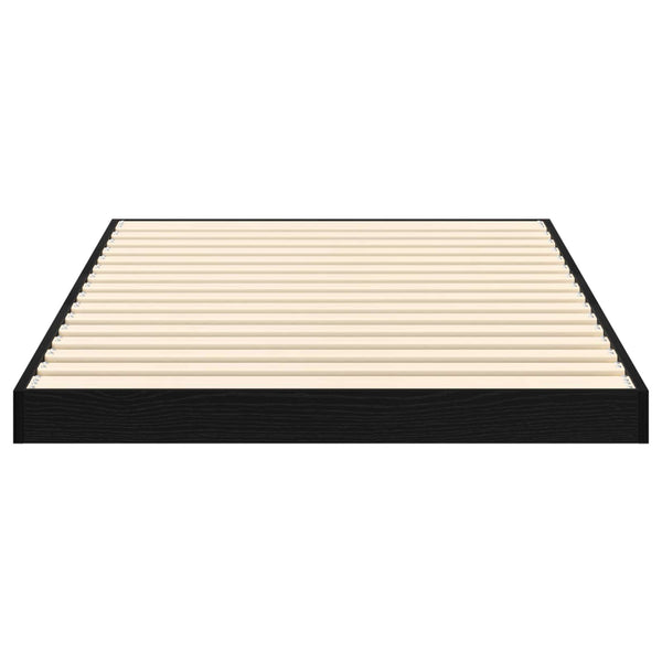 vidaXL Floor Bed Frame Black Oak-Look 90 x 190 cm Engineered Wood