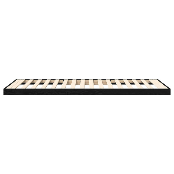 vidaXL Floor Bed Frame Black Oak-Look 90 x 190 cm Engineered Wood