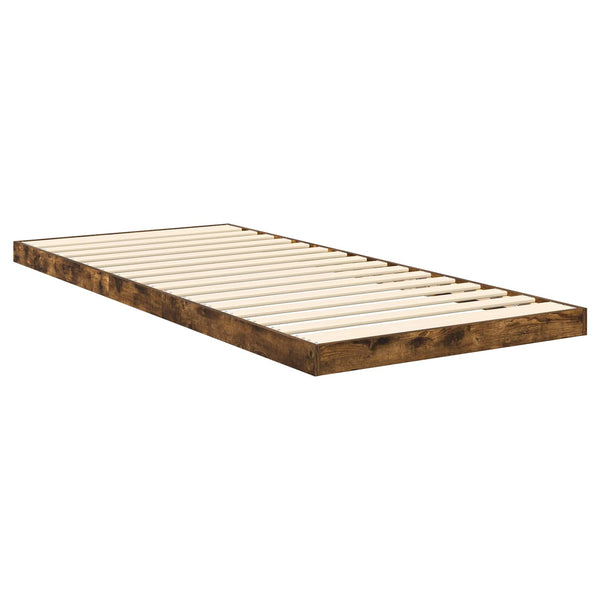 vidaXL Floor Bed Frame Smoked Oak 90 x 190 cm Engineered Wood