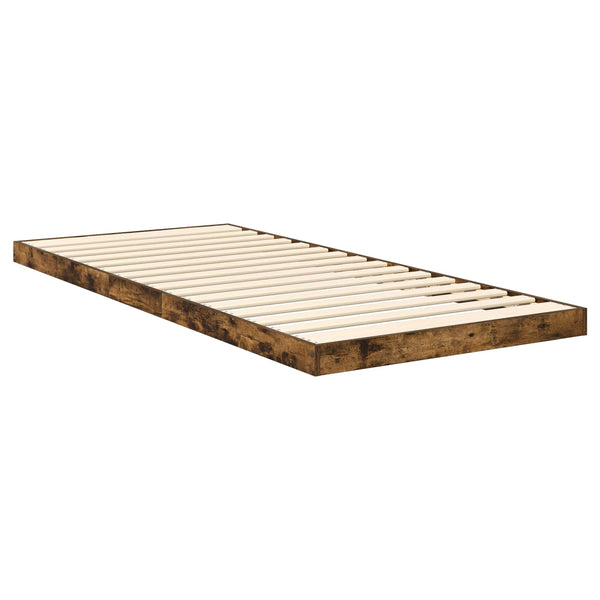 vidaXL Floor Bed Frame Smoked Oak 90 x 190 cm Engineered Wood