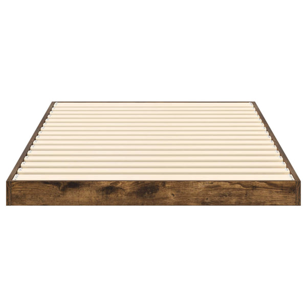 vidaXL Floor Bed Frame Smoked Oak 90 x 190 cm Engineered Wood
