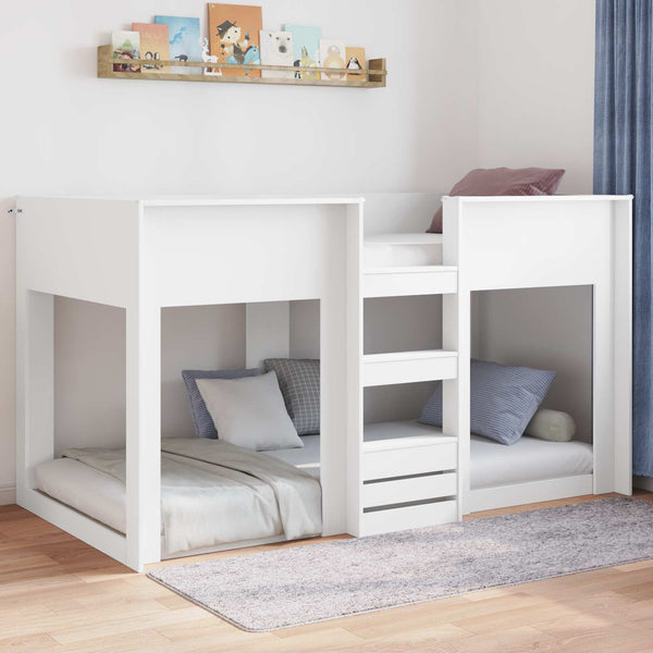 vidaXL Floor Bed Frame White 80 x 200 cm Engineered Wood