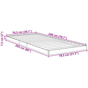 vidaXL Floor Bed Frame White 80 x 200 cm Engineered Wood