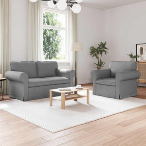 vidaXL Sofa Set 2 pcs Light Grey 155 x 82 x 80 cm Fabric