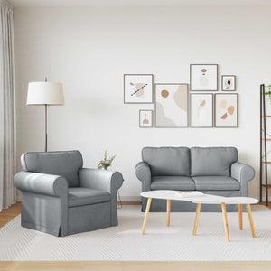 vidaXL Sofa Set 2 pcs Light Grey 155 x 82 x 80 cm Fabric