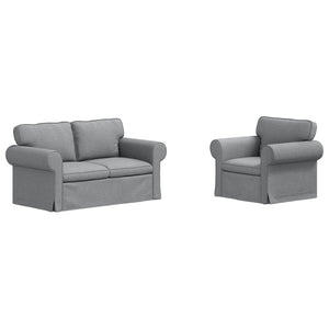 vidaXL Sofa Set 2 pcs Light Grey 155 x 82 x 80 cm Fabric